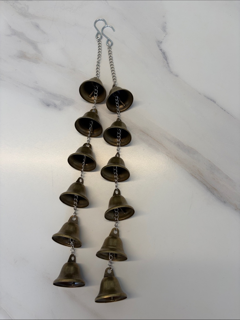 Brass Hanging Bell Wind Chime - Set of Two
